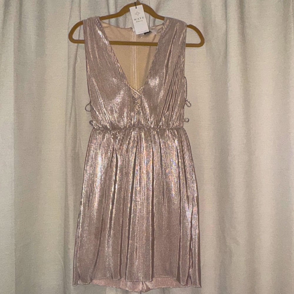 NWT WAYF Metallic Dress